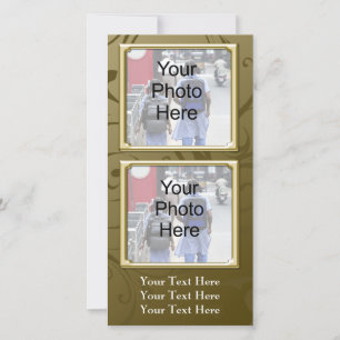 Any Occasion Classic Gold Swirl Photo Card, Family