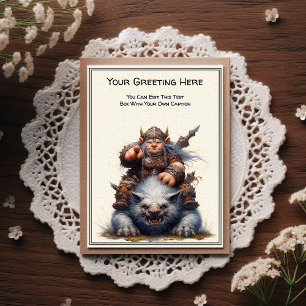 Any Occasion Female Troll Warrior Storybook Postcard