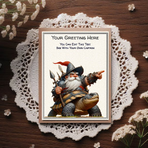 Any Occasion Gnome and Elven Warrior Storybook Postcard