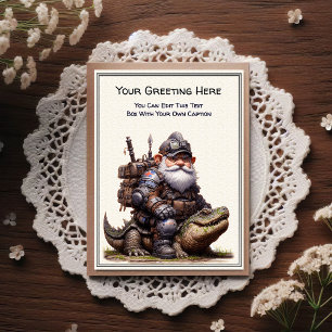 Any Occasion Gnome and Elven Warrior Storybook Postcard