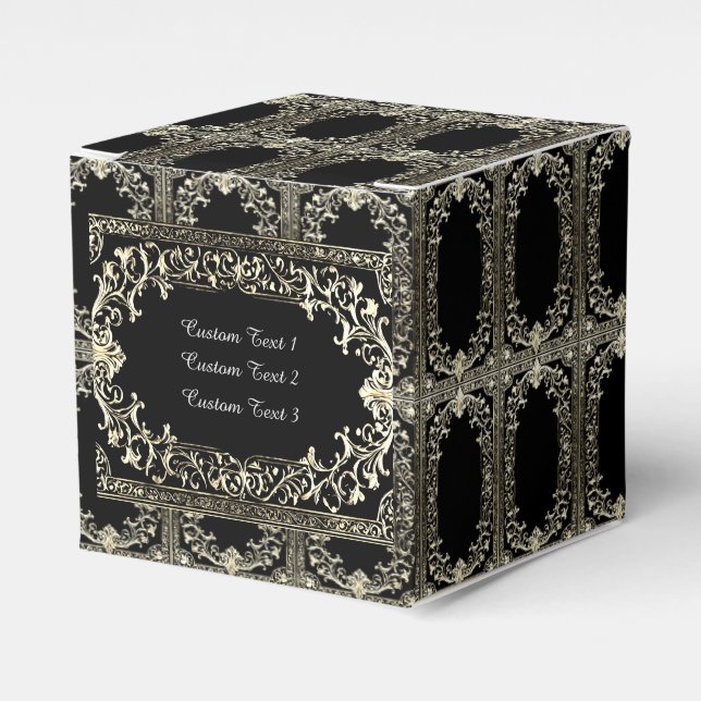 Any Occasion Gold Frame Cube Favour Box (Front Side)