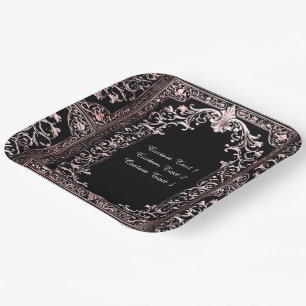 Any Occasion Rose Gold Frame Paper Plate