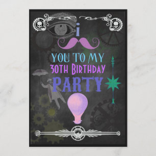 Any occasion Steampunk Chalkboard Party Invitation