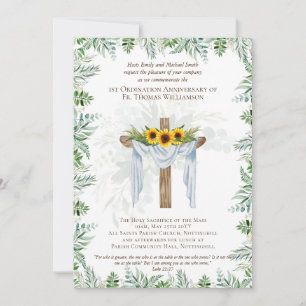 ANY Ordination Anniversary Invitation Rustic Wood
