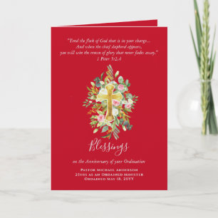 ANY ORDINATION ANNIVERSARY Priest Pastor Minister Card