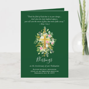 ANY ORDINATION ANNIVERSARY Priest Pastor Minister Card