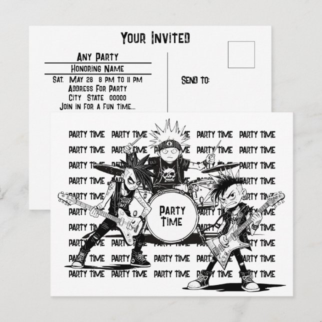 Any Party Celebration Home Holiday Birthday Music  Postcard (Front/Back)