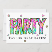 * Any PARTY DIY Invite Doodle Event Graduate