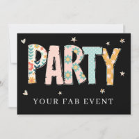 * Any PARTY DIY Invite NEON  Event Colourful
