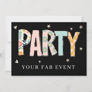 * Any PARTY DIY Invite NEON  Event Colourful
