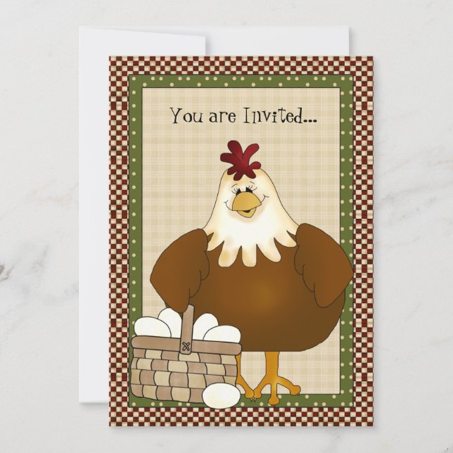 Any Purpose Country Chicken Invitation (Front)