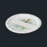 Any Religious Event, Elegant Green & Blue Greenery Paper Plate<br><div class="desc">Bring all your Religious event together with our coordinating decor elements like this beautiful paper plate. Add your event (Baptism, First Communion, Confirmation, Religious retreat ... ) using text box provided. Elegant hand painted watercolor greenery in a blend of pale turquoise blue and pale mint green. Delicate watercolor stains and...</div>