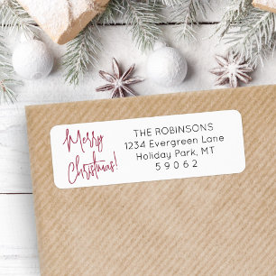 Any Script Modern Red Christmas Return Address