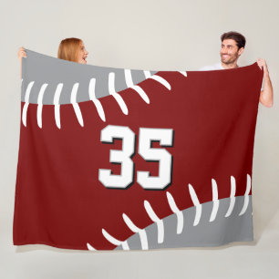 ANY team colors baseball softball player Fleece Blanket
