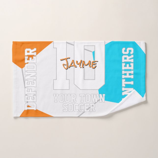 ANY team colors soccer athlete name Hand Towel (Hand Towel)