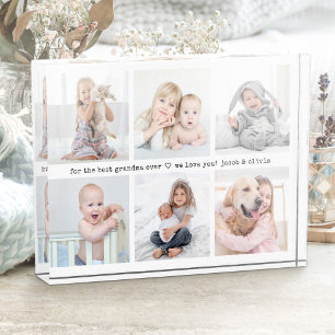 Any Text 6 Photo Collage Modern Minimal Keepsake