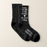 Any Text COLD FEET Funny Groom / Bride Black Socks<br><div class="desc">Make sure the bride or groom makes it on time to the wedding with some funny "don't get cold feet" customised name socks. All wording is simple to personalise and can be different or the same on each sock. The modern black and white design template features elegant minimalist typography with...</div>