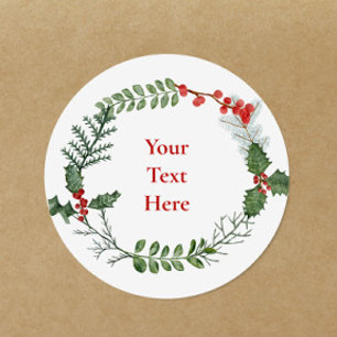 Any Text Custom Holiday Christmas Personalised Classic Round Sticker