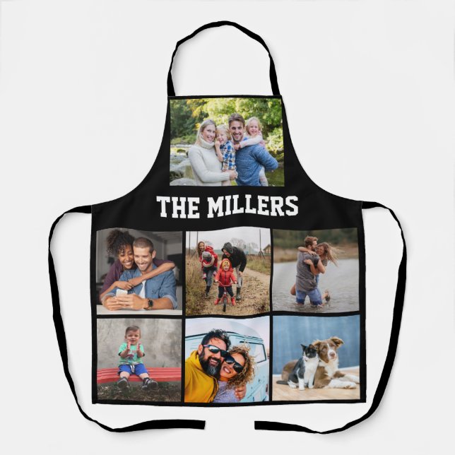 Any Text Family Photo Collage  Apron (Front)
