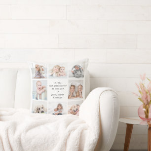 Any Text Front Back Photo Collage Modern Keepsake Cushion