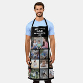 Any Text Photo Collage Best Dad Grill Master Black Apron (Worn)