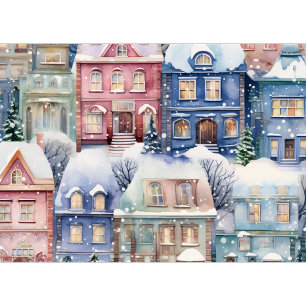 Any Text Snowy Homes Holiday Card