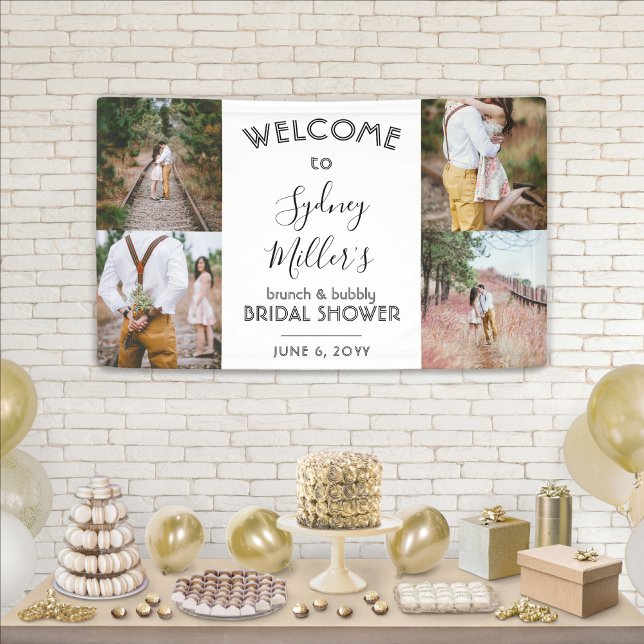 Any Theme Bridal Shower Elegant 4 Photo Welcome Banner (Creator Uploaded)