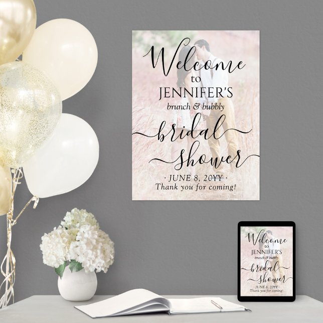 Any Theme Bridal Shower Photo Text Overlay Welcome Poster (Creator Uploaded)