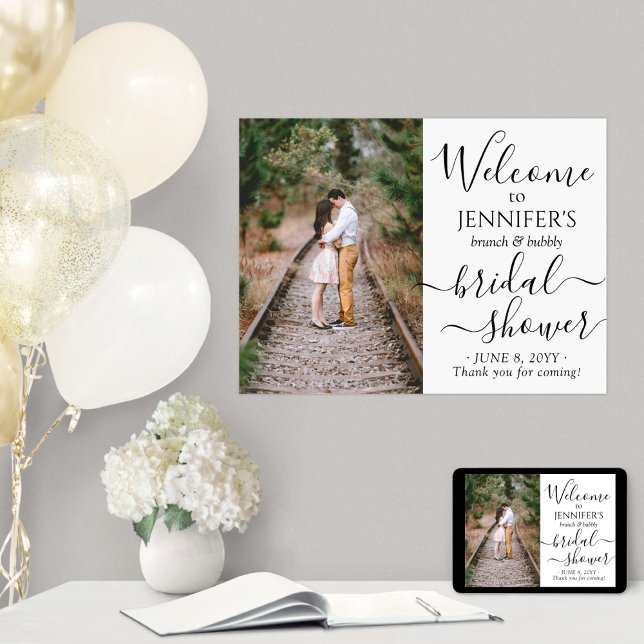 Any Theme Bridal Shower Welcome Calligraphy Photo Poster (Creator Uploaded)