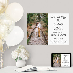 Any Theme Bridal Shower Welcome Elegant Photo Poster