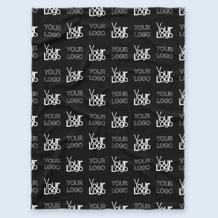 Any Two Logos or Images Repeating Pattern Fleece Blanket