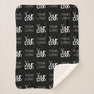Any Two Logos or Images Repeating Pattern Sherpa Blanket