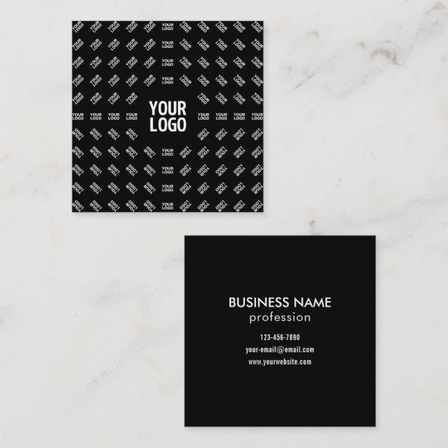 Any Uploaded Image Design or Logo | Unique Patten Square Business Card (Front/Back)