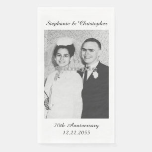 Any Wedding Anniversary Your Names and Photo Napkin