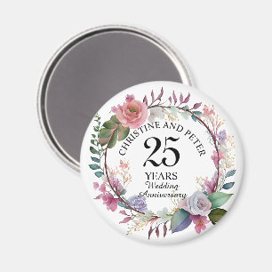 Any Wedding Elegant Floral Anniversary Magnet