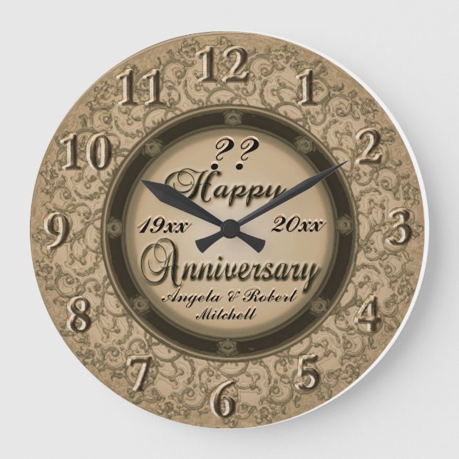 Any Year Anniversary Copper Large Clock (Front)