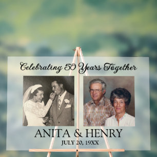 Any Year Anniversary Frosted Acrylic Welcome Sign