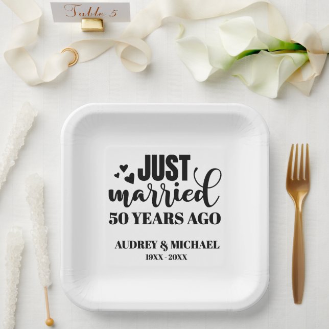 Any Year Anniversary Personalised Paper Plate (Wedding)