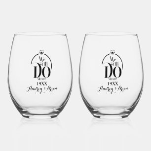 Any Year Anniversary Personalized Stemless Wine Glass