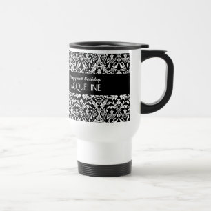 Any Year Birthday For Her Custom Colour Damask A01 Travel Mug