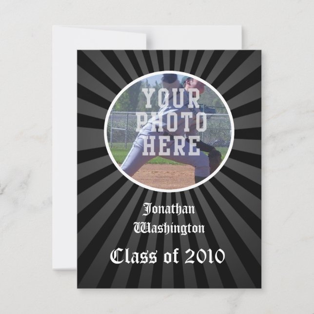 Any Year~ Black Spotlight Graduation Announcement (Front)