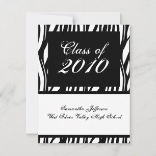 ANY YEAR Funky Black & White Graduation Invitation