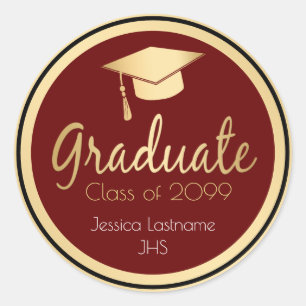 Any Year Graduate Gold Classic Round Sticker