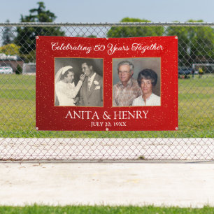 Any Year Milestone Anniversary Hanging Banner