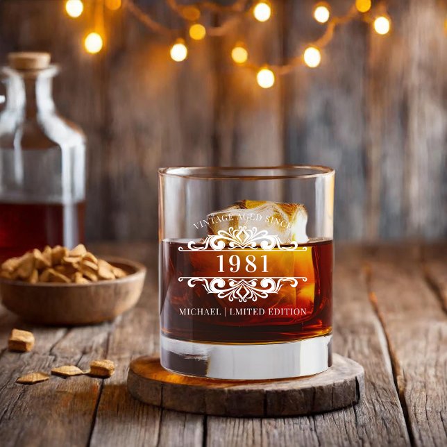 Any Year | Milestone Monogram Birthday Whiskey Glass (Creator Uploaded)