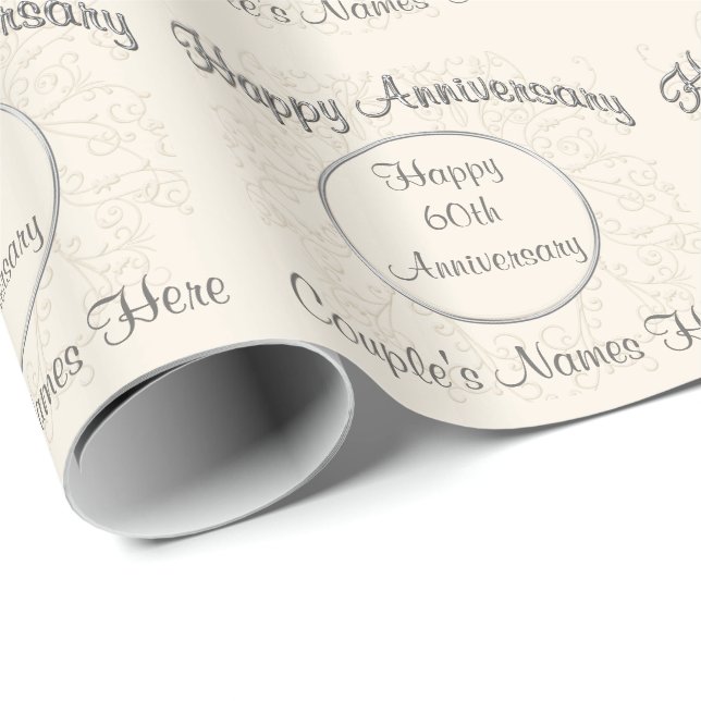 Any Year Personalised Anniversary Gift Wrap (Roll Corner)