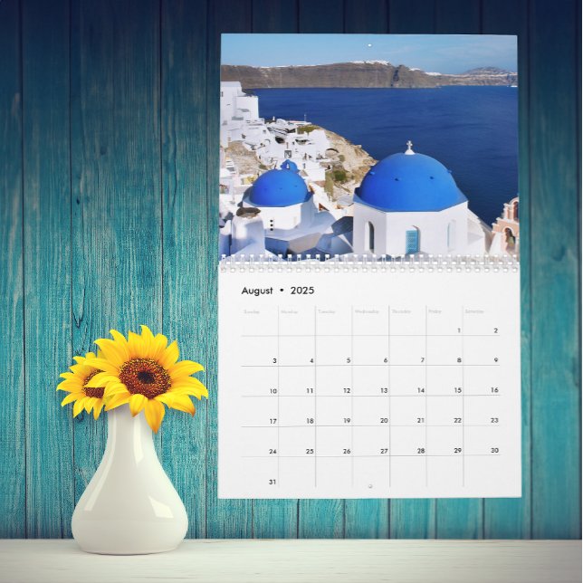 Any Year Santorini Greece Island Ocean Customise Calendar (Creator Uploaded)
