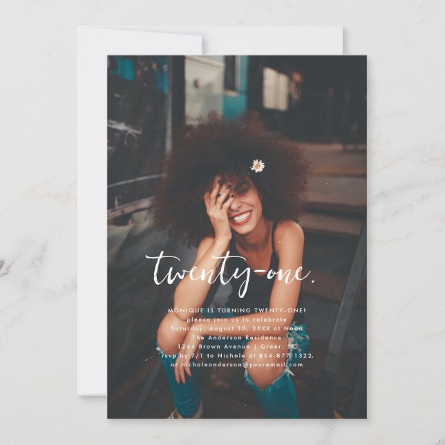 Any Year | Simple Photo Birthday Party  Invitation (Front)