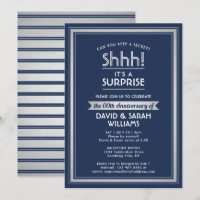 ANY YEAR Surprise Anniversary Navy Blue and Silver