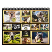 Any year 🎾 Tennis and 🐕Puppies  Calendar